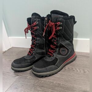 Black and Red Aquatherm Canada Winter Boots